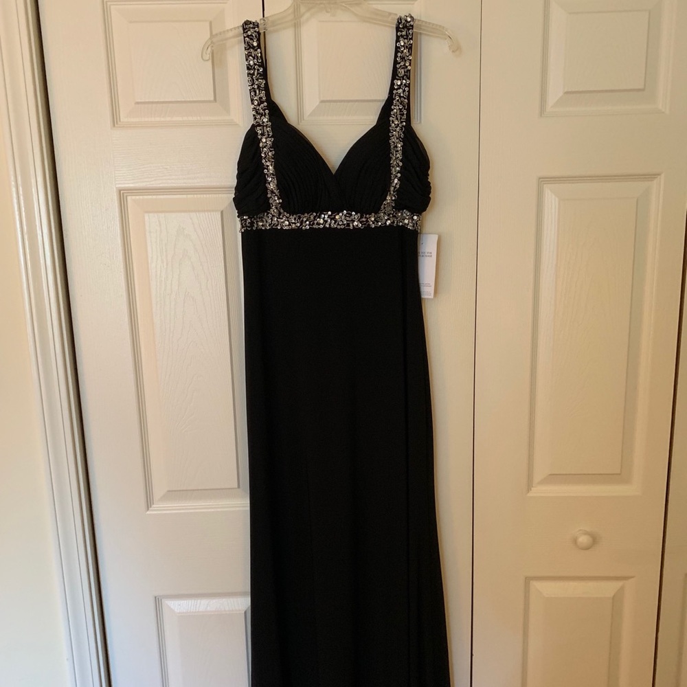 Betsy & Adam Black Floor Length Dress